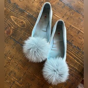 Gray Pom-Pom Women Shoes